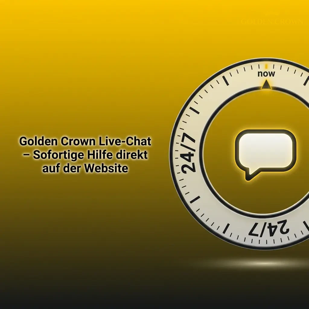 Golden Crown live chat support icon in bottom right corner for instant customer assistance