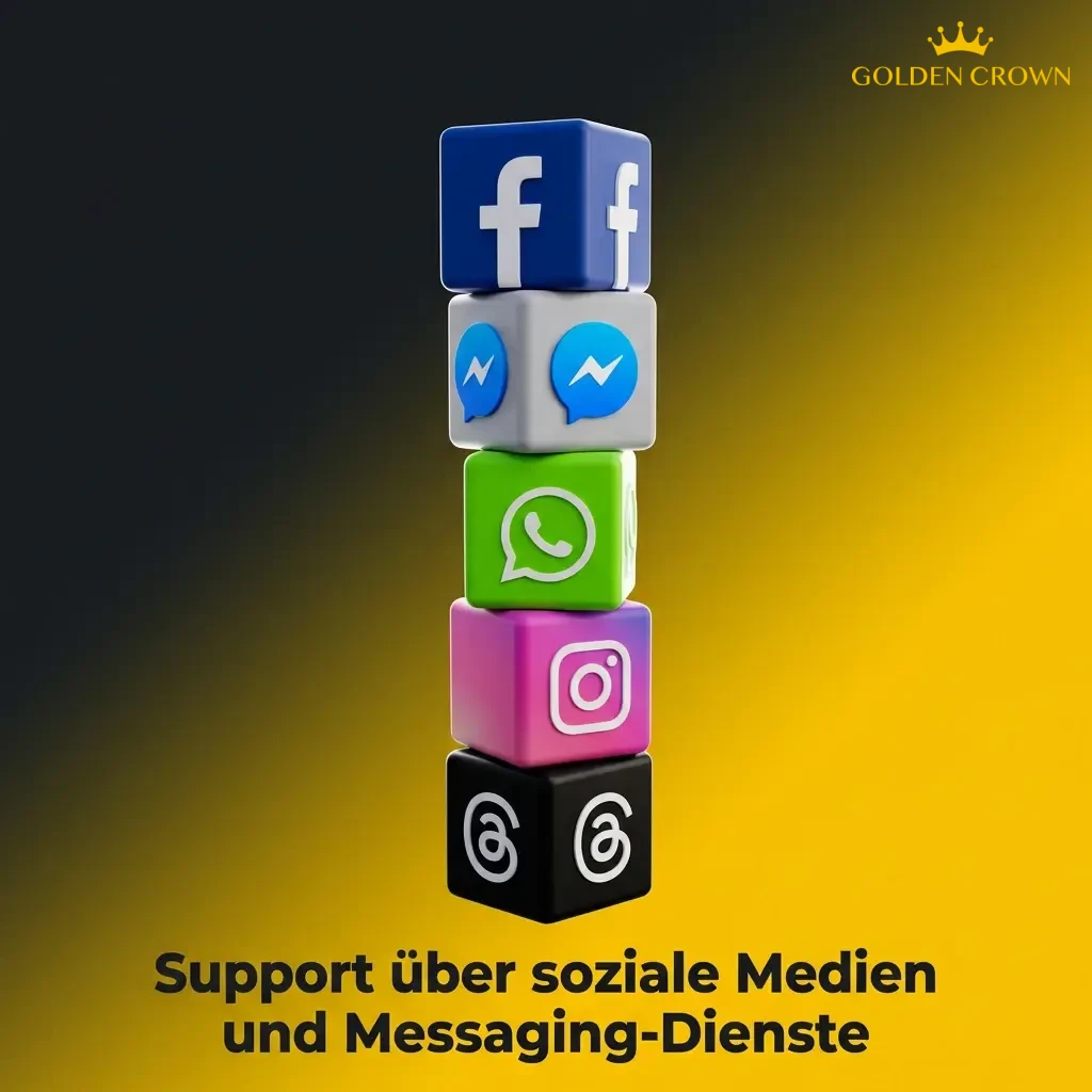 Golden Crown Support über Facebook, Instagram und Telegram – Direktnachrichten für allgemeine Fragen, Antwort in 24 Stunden