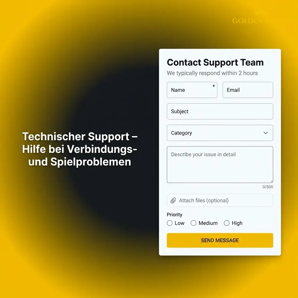 Golden Crown technical support team helping players resolve connection issues, game crashes, and mobile app problems via live chat.