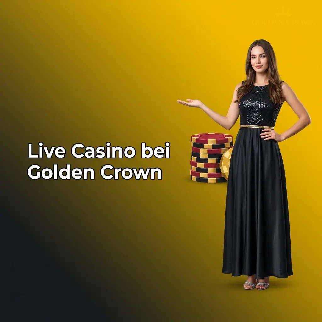 Live casino at Golden Crown with real dealers streaming HD games including roulette, blackjack, baccarat, poker, and game shows.