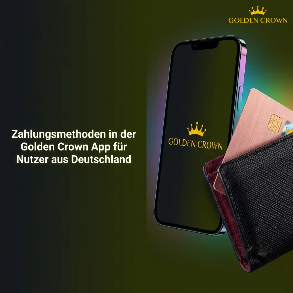Payment methods in Golden Crown App for Germany: Sofortüberweisung, VISA, Google Pay, Apple Pay, Bitcoin, and more.