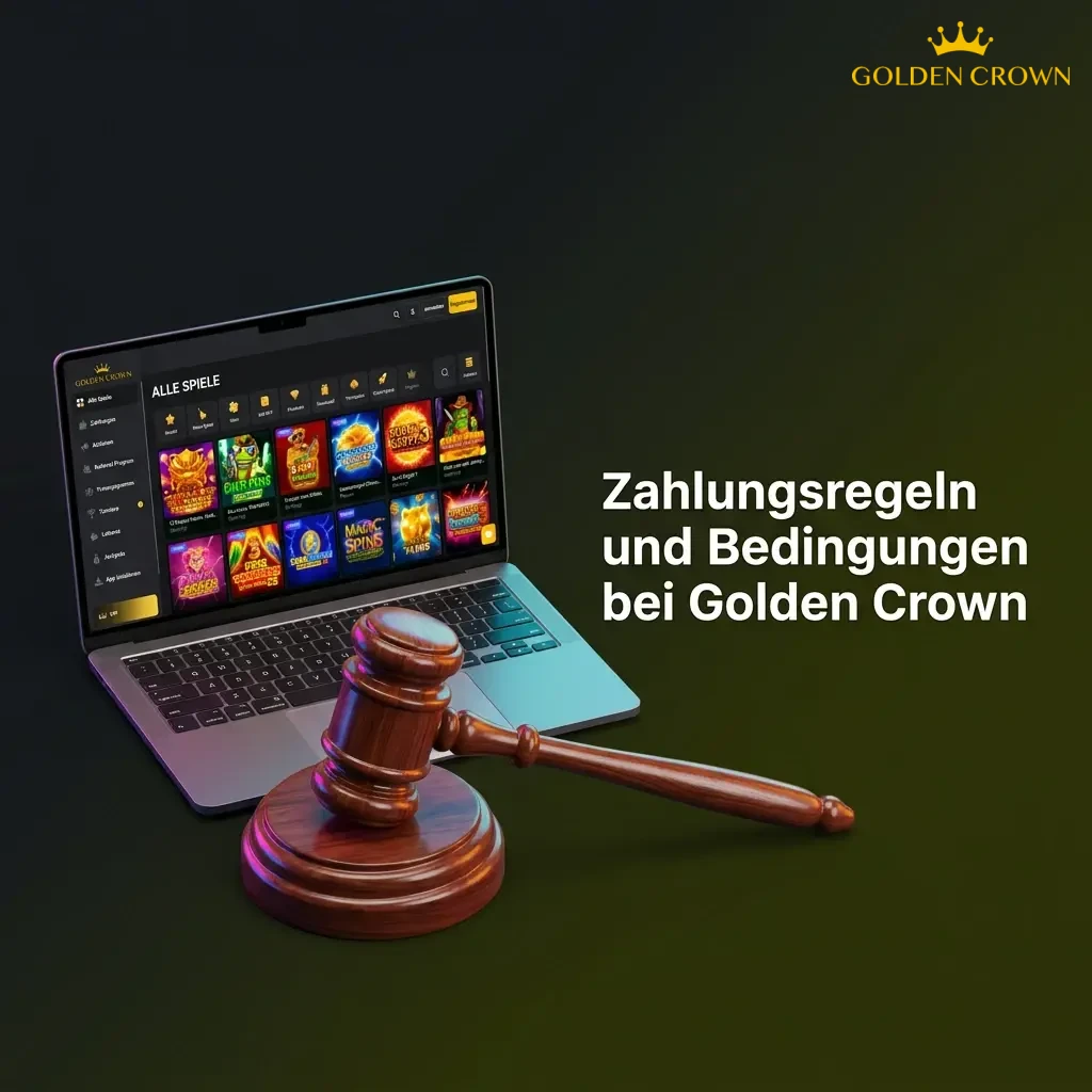 Payment rules and conditions at Golden Crown casino, showing deposit and withdrawal requirements for German players